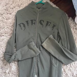 Vintage Diesel Khaki Green Logo zip Jacket